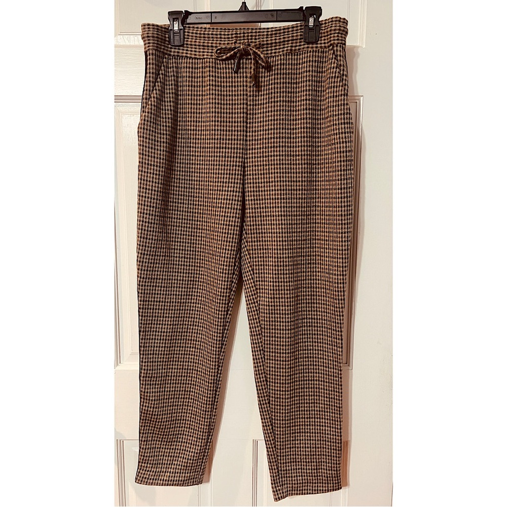Anthropologie Brown Dress Pants with Houndstooth Pattern